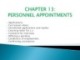Lecture Commercial correspondence - Chapter 13: Personnel appointments