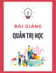 Bài giảng Quản trị học: Chương 3 - Trường ĐH Tài nguyên và Môi trường Hà Nội