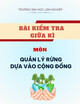 Bài kiểm tra giữa kì môn Quản lý rừng dựa vào cộng đồng