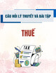 Câu hỏi lý thuyết và bài tập về Thuế